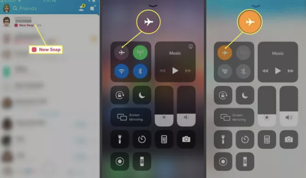 Airplane Mode to view Snaps
