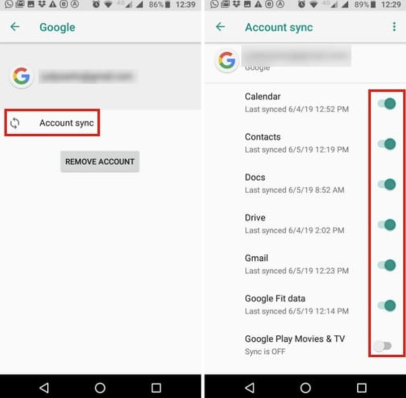 Account Sync on Android