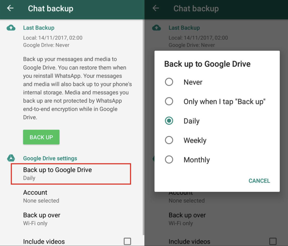 Spy on WhatsApp Using Google Drive Backup