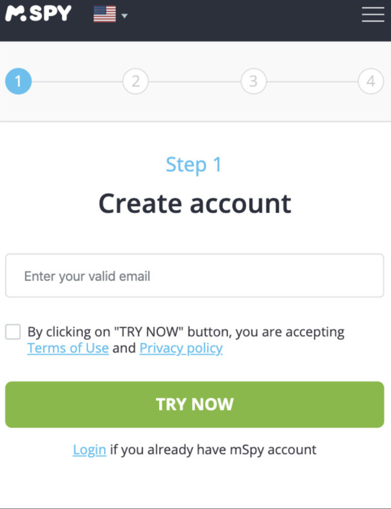 create mSpy account