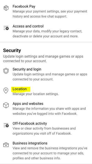 Facebook location tracking 