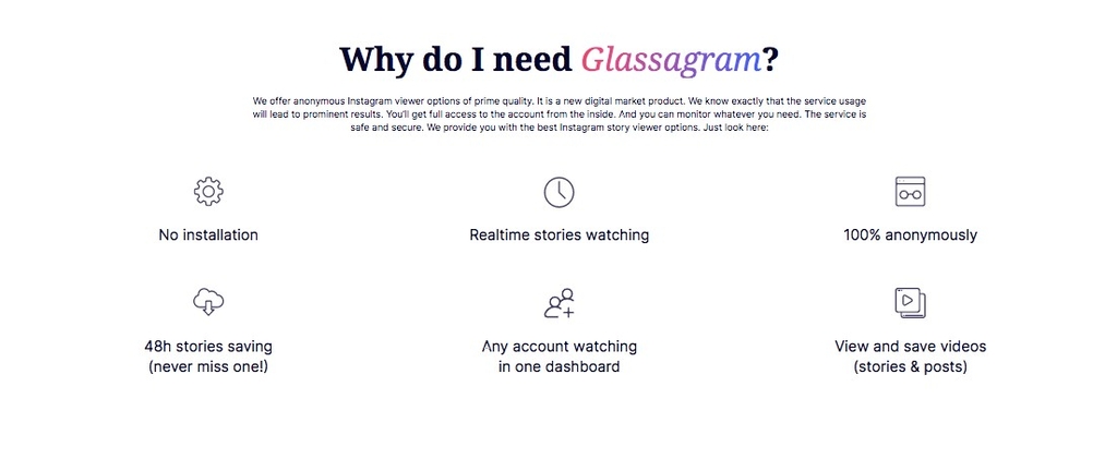 glassagram features