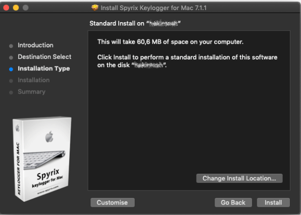 Spyrix MacOS installer screenshot