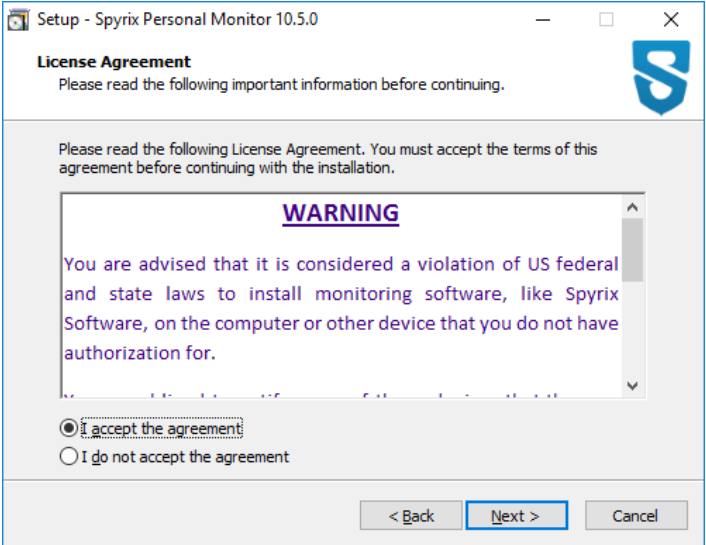 Spyrix Keylogger setup screenshot