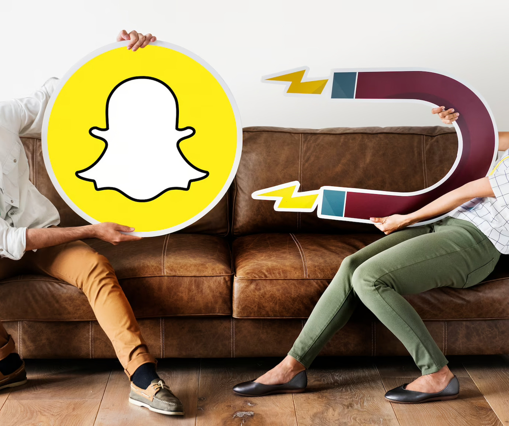 Snapchat logo with magnet