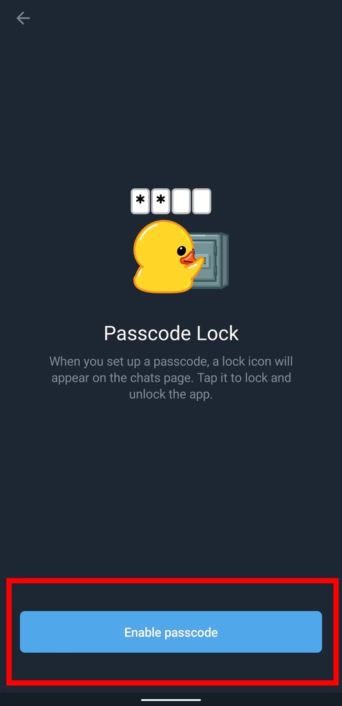 Lock the Telegram App with a Password 2