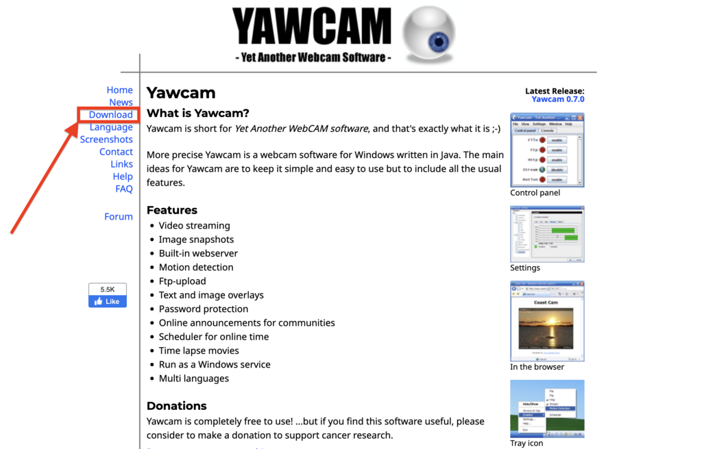 Yawcam downloading